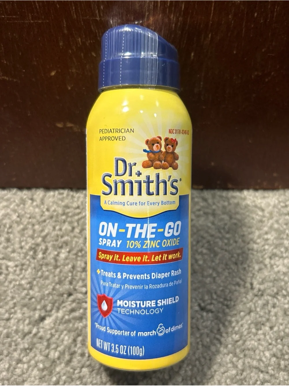 X2 Dr. Smith's ON-THE-GO Spray for Diaper Rash 10% Zinc Oxide 3.5oz